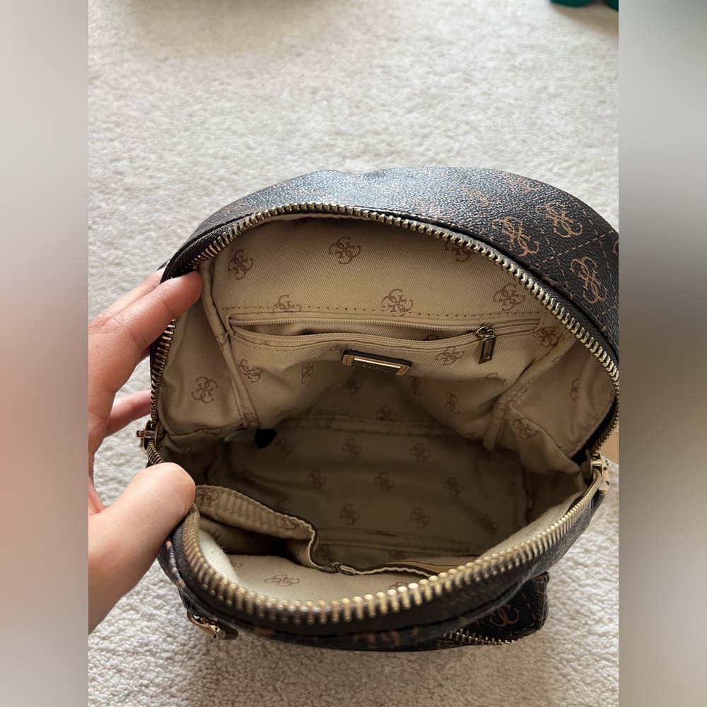 Guess Black and Brown Patterned Mini Backpack - Picture 3 of 8
